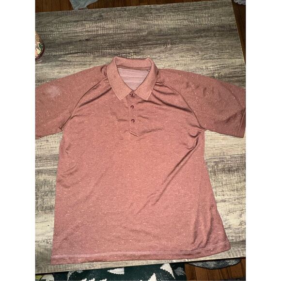 Men’s Lululemon Metal vent Polo Medium Orange - Picture 1 of 5